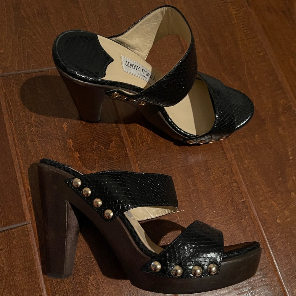 Jimmy Choo platform sandals with metal detail